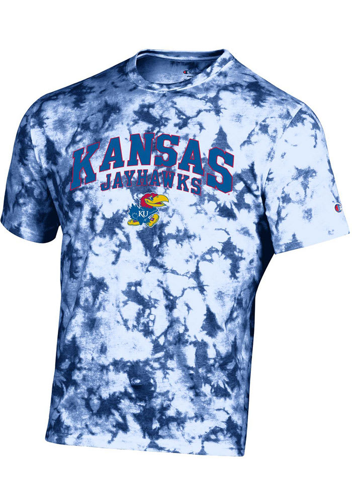 Champion Kansas Jayhawks Blue Crush Tie Dye Short Sleeve T Shirt