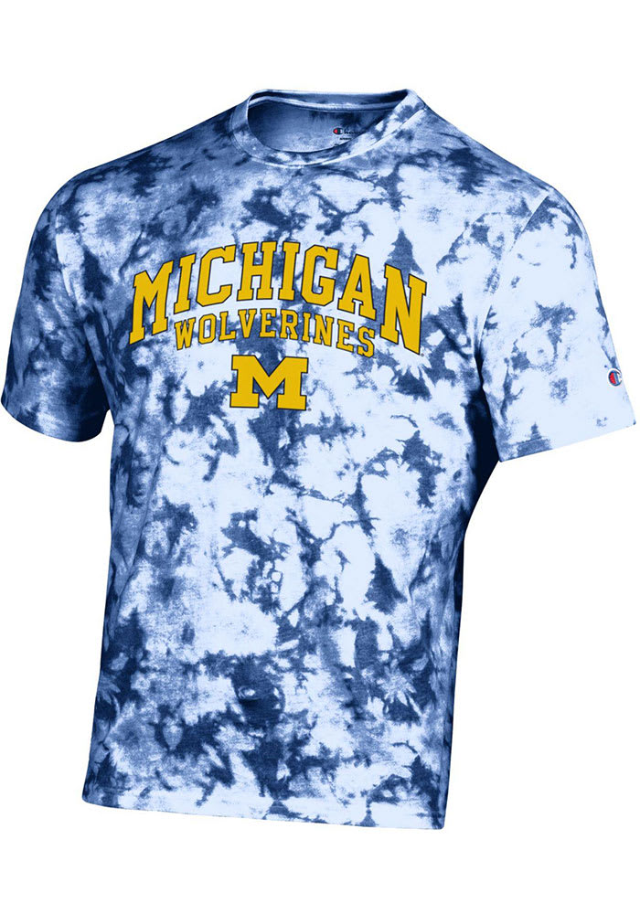 Champion Michigan Wolverines Blue Crush Tie Dye Short Sleeve T Shirt
