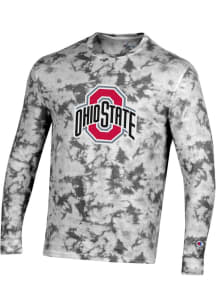 Champion Ohio State Buckeyes Grey Crush Tie Dye Long Sleeve T Shirt