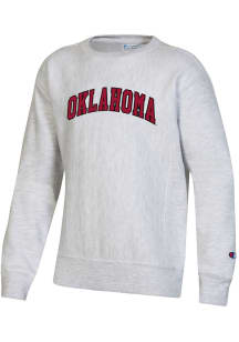 Champion Oklahoma Sooners Youth Grey Arch Wordmark Long Sleeve Crew Sweatshirt