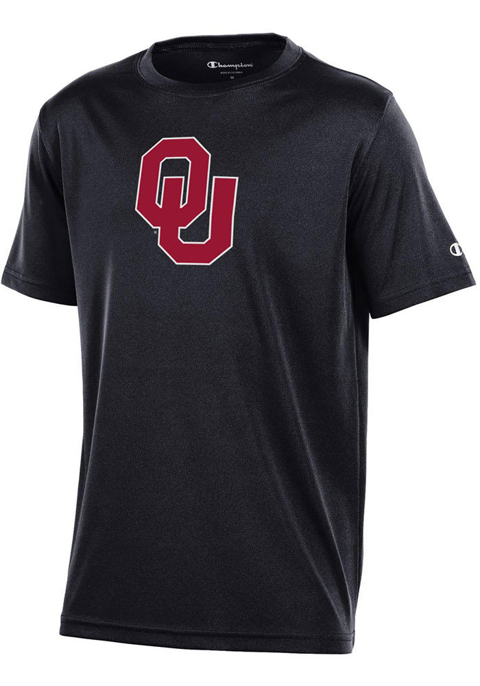 Champion Oklahoma Sooners Youth Black Primary Logo Short Sleeve T-Shirt