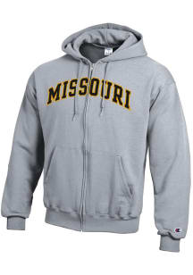 Champion Missouri Tigers Mens Grey Powerblend Twill Long Sleeve Full Zip Jacket