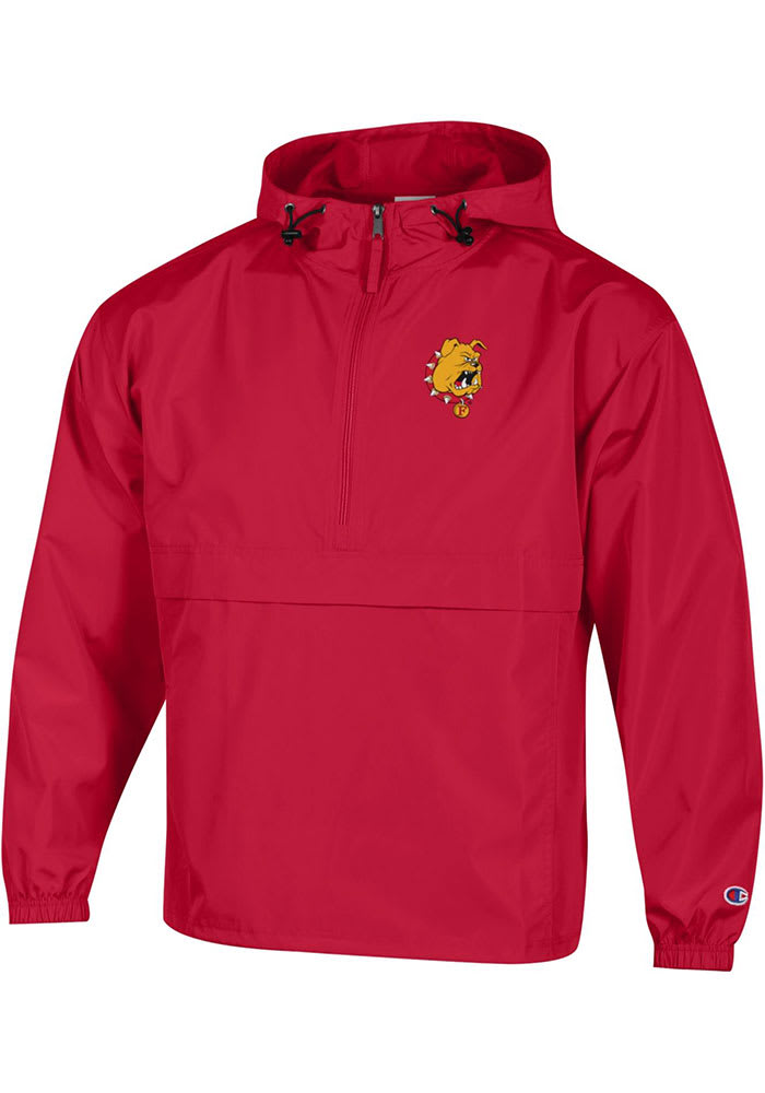 Champion Ferris State Bulldogs Mens Red Primary Logo Light Weight Jacket