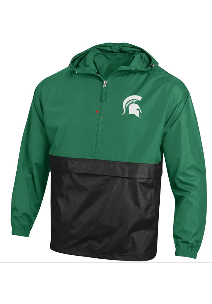 Champion Michigan State Spartans Mens Green Primary Logo Light Weight Jacket