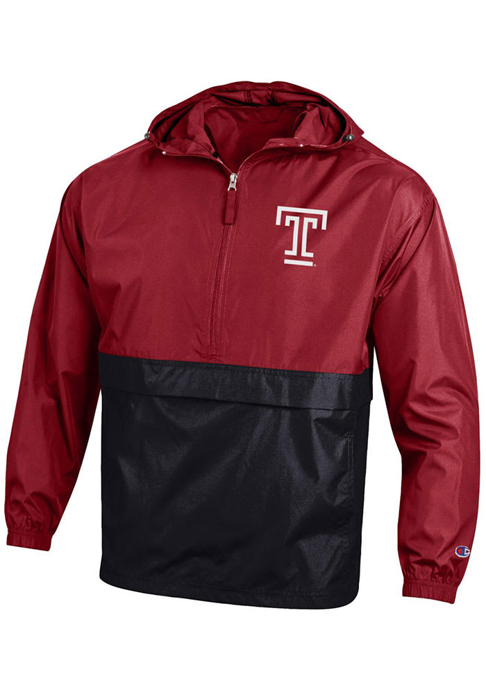 Champion Temple Owls Mens Cardinal Primary Logo Light Weight Jacket