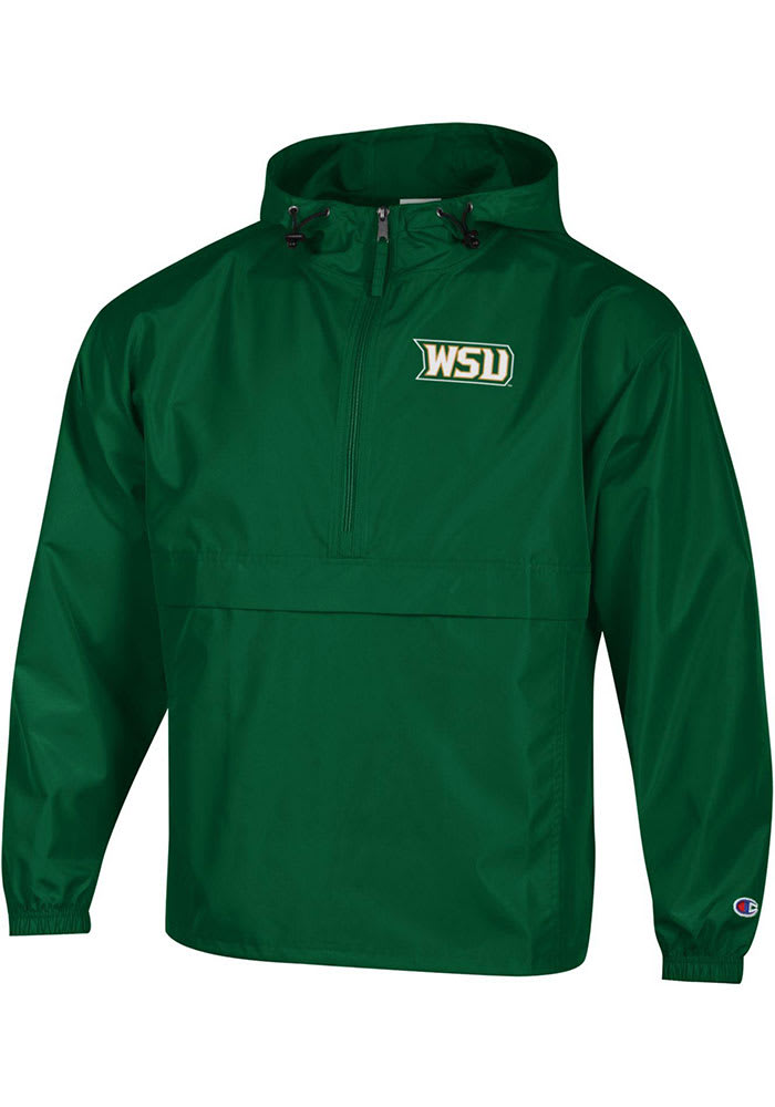 Champion Wright State Raiders Mens Green Primary Logo Light Weight Jacket