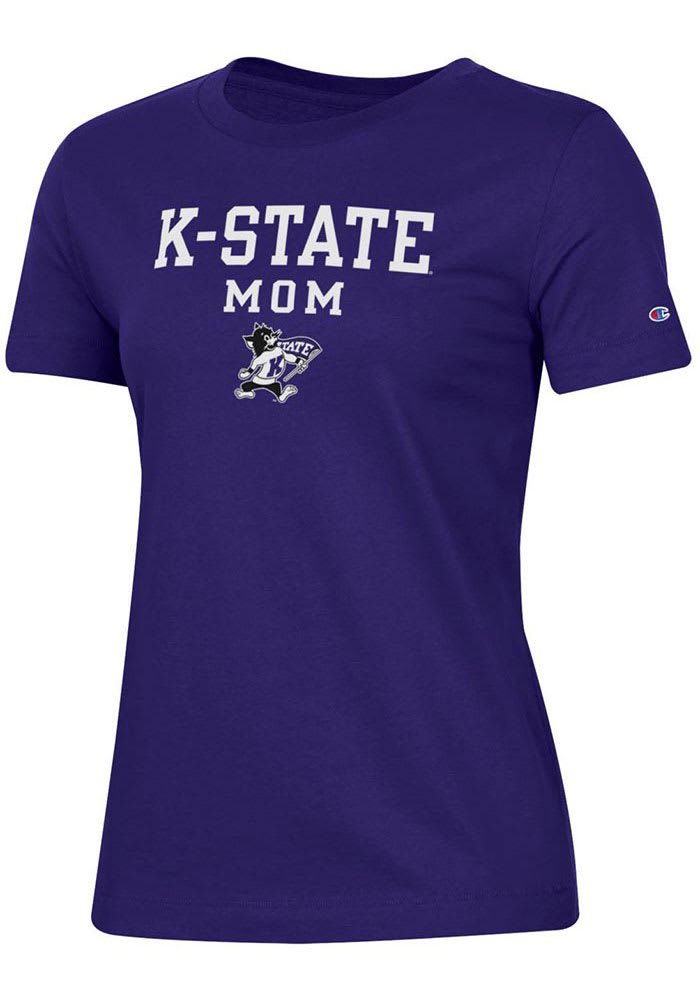 Champion K-State Wildcats Womens Purple Mom Short Sleeve T-Shirt