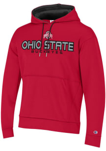 Champion Ohio State Buckeyes Mens Red Stadium Athletic Fleece Hood