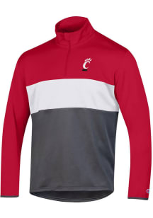 Champion Cincinnati Bearcats Mens Red Stadium Athletic Fleece Long Sleeve 1/4 Zip Pullover