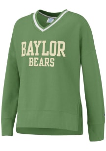 Champion Baylor Bears Womens Green Vintage Wash Reverse Weave Crew Sweatshirt