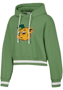 Champion Baylor Bears Womens Green Vintage Wash Reverse Weave Crop Hooded Sweatshirt