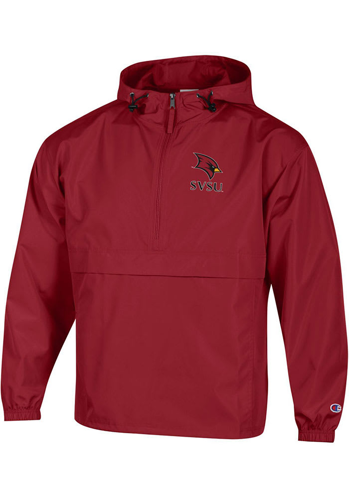 Champion Saginaw Valley State Cardinals Mens Red Packable Light Weight Jacket