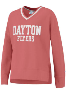 Champion Dayton Flyers Womens Pink Vintage Wash Reverse Weave Crew Sweatshirt