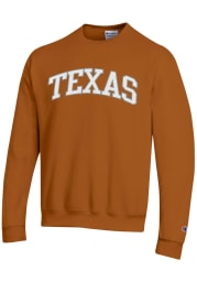 Champion Texas Longhorns Mens Burnt Orange Powerblend Arch Twill Long Sleeve Crew Sweatshirt