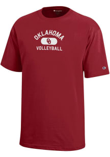 Champion Oklahoma Sooners Youth Crimson Volleyball No 1 Short Sleeve T-Shirt