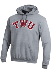 Champion Texas Womans University Mens Grey Arch Name Long Sleeve Hoodie