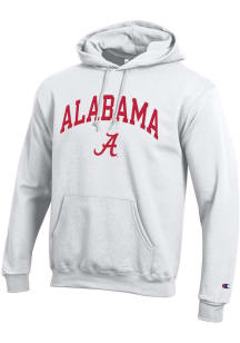 Champion Alabama Crimson Tide Mens White Arch Mascot Long Sleeve Hoodie