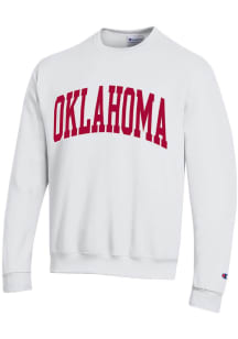 Champion Oklahoma Sooners Mens White Arch Name Long Sleeve Crew Sweatshirt