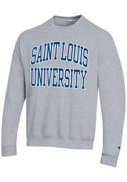 Champion Saint Louis Billikens Mens Grey Arch Mascot Long Sleeve Crew Sweatshirt