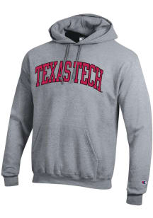 Champion Texas Tech Red Raiders Mens Grey Arch Name Long Sleeve Hoodie