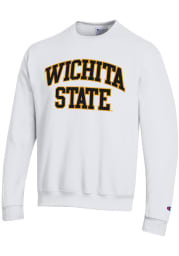 Champion Wichita State Shockers Mens White Arch Name Long Sleeve Crew Sweatshirt
