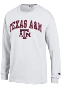 Champion Texas A&amp;M Aggies White Arch Mascot Long Sleeve T Shirt