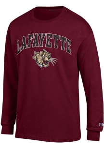 Champion Lafayette College Maroon ARCH MASCOT Long Sleeve T Shirt