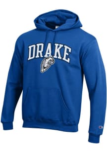 Champion Drake Bulldogs Mens Blue Arch Mascot Long Sleeve Hoodie