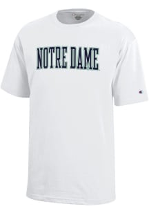 Champion Notre Dame Fighting Irish Youth White Wordmark Short Sleeve T-Shirt
