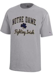 Champion Notre Dame Fighting Irish Youth Grey Wordmark Script Short Sleeve T-Shirt