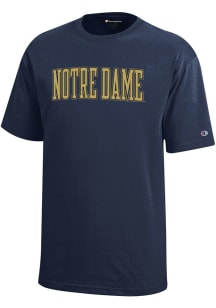 Champion Notre Dame Fighting Irish Youth Navy Blue Wordmark  Short Sleeve T-Shirt