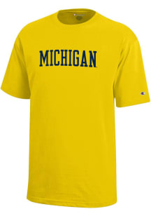 Champion Michigan Wolverines Youth Yellow Rally Loud Short Sleeve T-Shirt