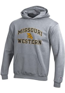 Champion Missouri Western Griffons Youth Grey Arch Mascot Long Sleeve Hoodie