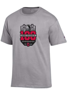 Champion Ohio State Buckeyes Grey Ohio Stadium 100 Years Short Sleeve T Shirt