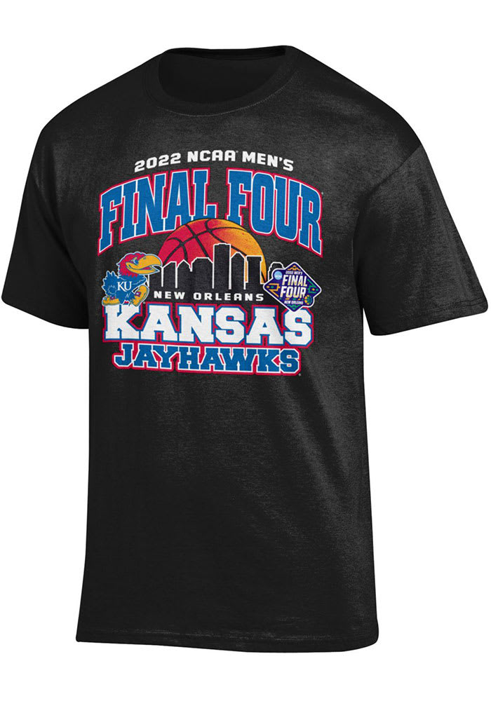 Champion Kansas Jayhawks Black 2022 Final Four Desert Ball Short Sleeve T Shirt