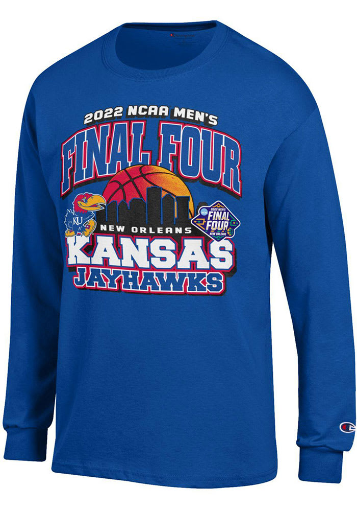 Champion Kansas Jayhawks Blue 2022 Final Four Desert Ball Long Sleeve T Shirt