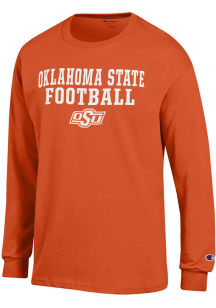 Champion Oklahoma State Cowboys Orange Primary Team Football Long Sleeve T Shirt