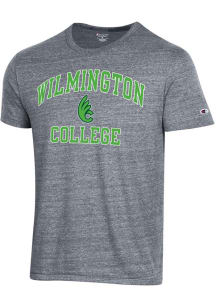 Champion Wilmington College Quakers Grey NUMBER ONE Short Sleeve Fashion T Shirt