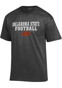 Champion Oklahoma State Cowboys Charcoal Primary Team Football Short Sleeve T Shirt