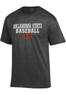 Champion Oklahoma State Cowboys Charcoal Primary Team Baseball Short Sleeve T Shirt