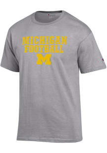 Champion Michigan Wolverines Grey FOOTBALL Short Sleeve T Shirt