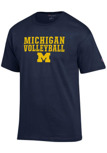 Champion Michigan Wolverines Navy Blue VOLLEYBALL Short Sleeve T Shirt