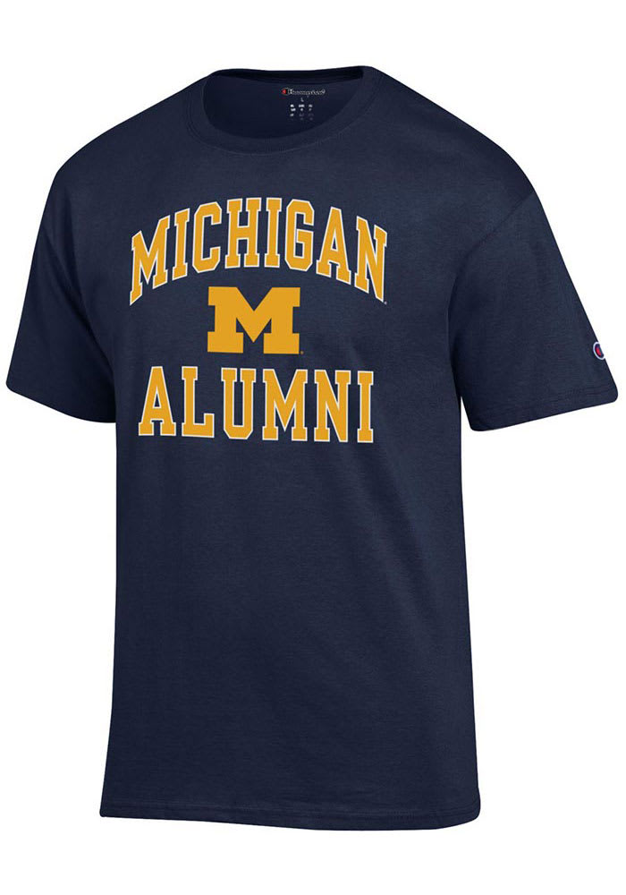 Champion Michigan Wolverines Navy Blue ARCH LOGO ALUMNI Short Sleeve T Shirt