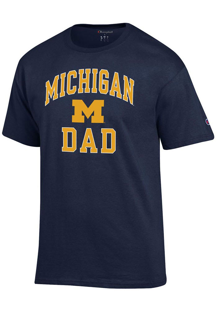 Champion Michigan Wolverines Navy Blue ARCH LOGO DAD Short Sleeve T Shirt