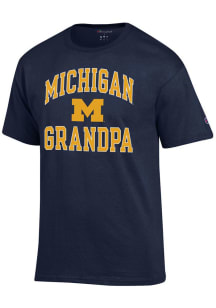 Champion Michigan Wolverines Navy Blue ARCH LOGO GRANDPA Short Sleeve T Shirt