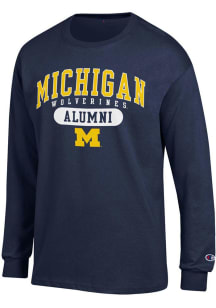 Champion Michigan Wolverines Navy Blue ALUMNI PILL Long Sleeve T Shirt