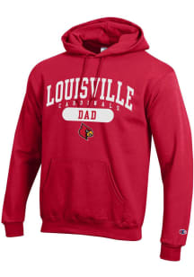 Champion Louisville Cardinals Mens Red DAD PILL Long Sleeve Hoodie