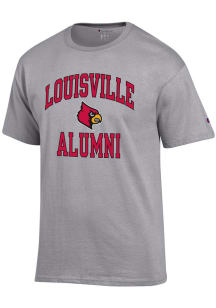 Champion Louisville Cardinals Grey ARCH LOGO ALUMNI Short Sleeve T Shirt