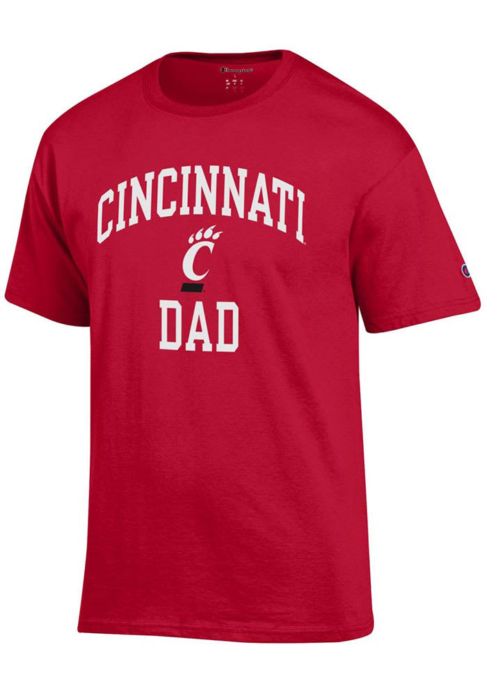 Champion Cincinnati Bearcats Red ARCH LOGO DAD Short Sleeve T Shirt