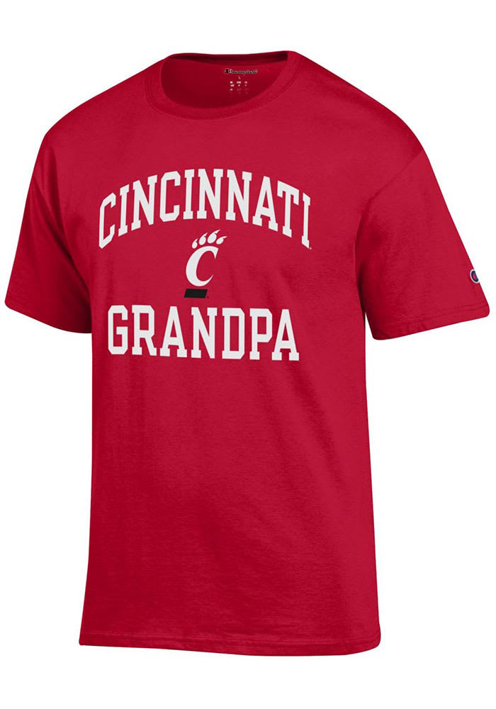 Champion Cincinnati Bearcats Red ARCH LOGO GRANDPA Short Sleeve T Shirt